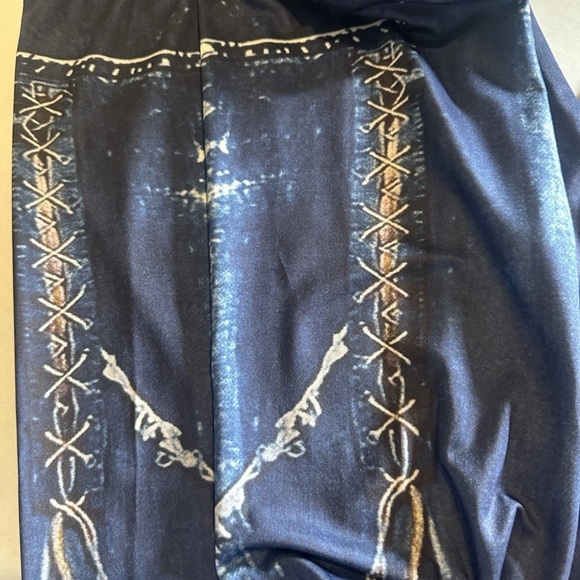 women's short-sleeve top & Bottom with a printed denim-style pattern 3XL $34 - Picture 4 of 6